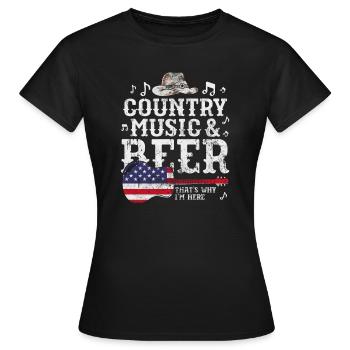 Country - Women's T-Shirt - black - Front - AI Model Female 172 dark (172cm)