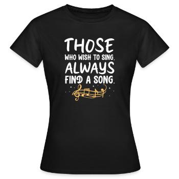Chanteur chanteur chanteur musicien cadeau - T-shirt Femme - noir - Devant - AI Model Female 172 dark (172cm)