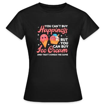 Eiscreme Eis Eiskrem Ice Cream Sommer Geschenk - Frauen T-Shirt - Schwarz - Vorne - AI Model Female 172 dark (172cm)