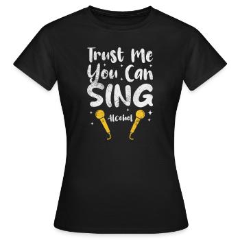 Singer - Women's T-Shirt - black - Front - AI Model Female 172 dark (172cm)