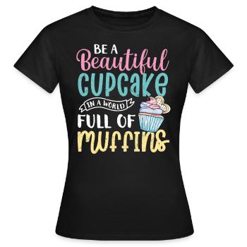 Cupcake - Frauen T-Shirt - Schwarz - Vorne - AI Model Female 172 dark (172cm)