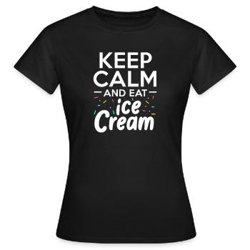 Eiscreme Eis Eiskrem Ice Cream Sommer Geschenk - Frauen T-Shirt - Schwarz - Vorne - AI Model Female 172 dark (172cm)