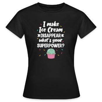Eiscreme Eis Eiskrem Ice Cream Sommer Geschenk - Frauen T-Shirt - Schwarz - Vorne - AI Model Female 172 dark (172cm)
