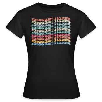 Autisme - T-shirt Femme - noir - Devant - AI Model Female 172 dark (172cm)