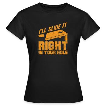 Cornhole - Frauen T-Shirt - Schwarz - Vorne - AI Model Female 172 dark (172cm)