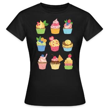 Cupcake - Frauen T-Shirt - Schwarz - Vorne - AI Model Female 172 dark (172cm)