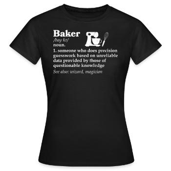 Baker - Women's T-Shirt - black - Front - AI Model Female 172 dark (172cm)