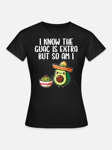 Avocado Guacamole Vegan Geschenk - Frauen T-Shirt - Schwarz