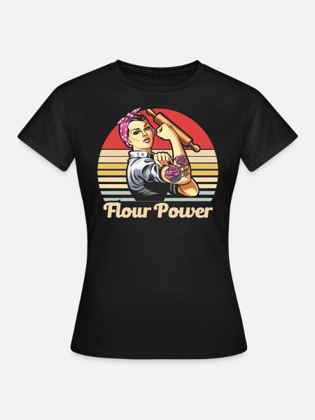 Bäcker Bäckerein Backwaren Backen Geschenk - Frauen T-Shirt - Schwarz