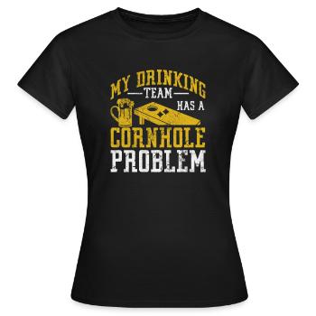 Cornhole - Frauen T-Shirt - Schwarz - Vorne - AI Model Female 172 dark (172cm)
