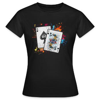 Black Jack Blackjack Kartenspiel Casino Geschenk - Frauen T-Shirt - Schwarz - Vorne - AI Model Female 172 dark (172cm)
