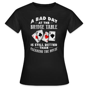 Jeu de cartes de bridge Casino jeu de cartes cadeau - T-shirt Femme - noir - Devant - AI Model Female 172 dark (172cm)