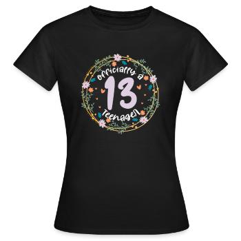 Teenager Teenie Teen Teens Teeny Geschenk - Frauen T-Shirt - Schwarz - Vorne - AI Model Female 172 dark (172cm)