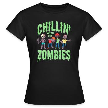 Zombie Zombie Hunter Zombie Apocalypse Cadeau - T-shirt Femme - noir - Devant - AI Model Female 172 dark (172cm)