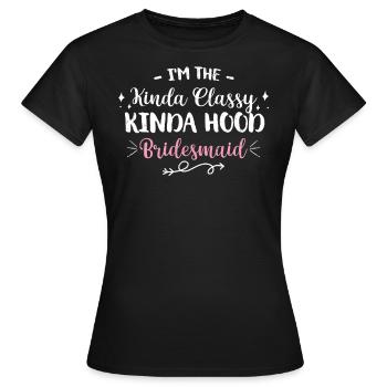 Junggesellin - Frauen T-Shirt - Schwarz - Vorne - AI Model Female 172 dark (172cm)