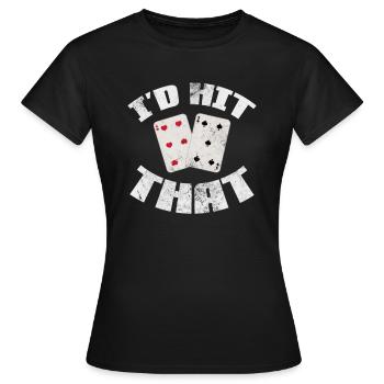 Black Jack Blackjack Kartenspiel Casino Geschenk - Frauen T-Shirt - Schwarz - Vorne - AI Model Female 172 dark (172cm)