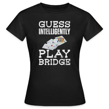 Jeu de cartes de bridge Jeu de cartes Casino Jeu de cartes Cadeau - T-shirt Femme - noir - Devant - AI Model Female 172 dark (172cm)