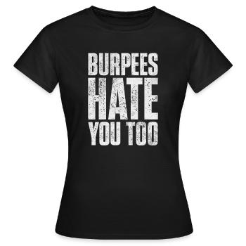 Burpees - Frauen T-Shirt - Schwarz - Vorne - AI Model Female 172 dark (172cm)