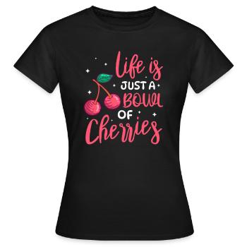 Cerisier Cerisier Fleur de cerisier Fruit Cadeau - T-shirt Femme - noir - Devant - AI Model Female 172 dark (172cm)