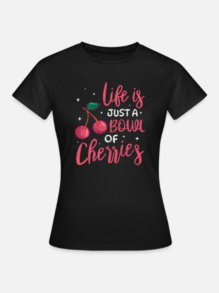 Kirsche - Frauen T-Shirt - Schwarz