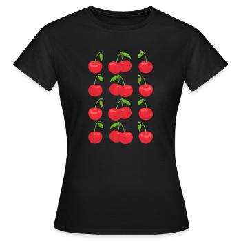 Cerisier Cerisier Fleur de cerisier Fruit Cadeau - T-shirt Femme - noir - Devant - AI Model Female 172 dark (172cm)