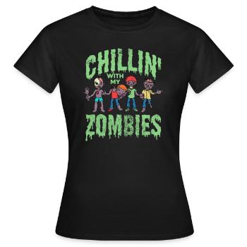 Zombie - Frauen T-Shirt - Schwarz - Vorne - AI Model Female 172 dark (172cm)