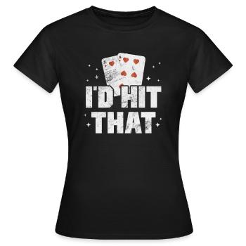 Black Jack Blackjack Kartenspiel Casino Geschenk - Frauen T-Shirt - Schwarz - Vorne - AI Model Female 172 dark (172cm)