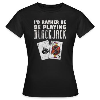 Black Jack Blackjack Kartenspiel Casino Geschenk - Frauen T-Shirt - Schwarz - Vorne - AI Model Female 172 dark (172cm)