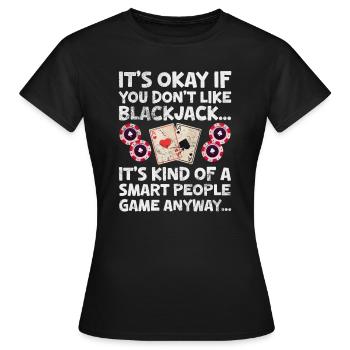 Black Jack Blackjack Kartenspiel Casino Geschenk - Frauen T-Shirt - Schwarz - Vorne - AI Model Female 172 dark (172cm)