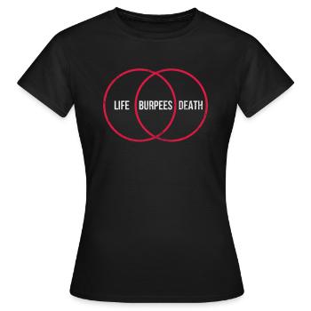 Burpees - Frauen T-Shirt - Schwarz - Vorne - AI Model Female 172 dark (172cm)