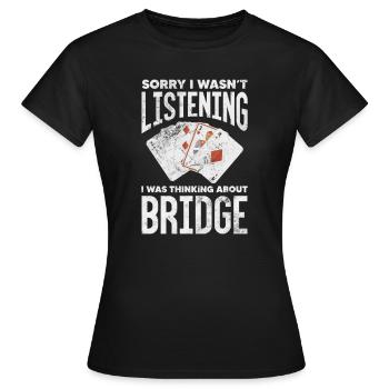 Jeu de cartes de bridge Jeu de cartes Casino Jeu de cartes Cadeau - T-shirt Femme - noir - Devant - AI Model Female 172 dark (172cm)