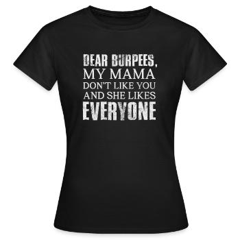 Burpees - Frauen T-Shirt - Schwarz - Vorne - AI Model Female 172 dark (172cm)