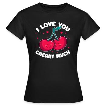 Cerisier Cerisier Fleur de cerisier Fruit Cadeau - T-shirt Femme - noir - Devant - AI Model Female 172 dark (172cm)