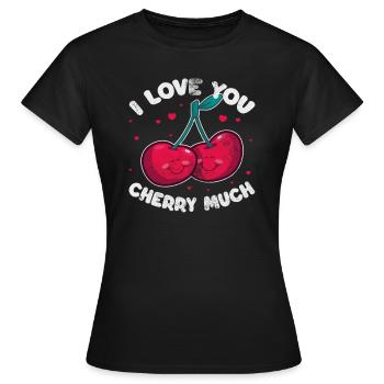 Cerise - T-shirt Femme - noir - Devant - AI Model Female 172 dark (172cm)