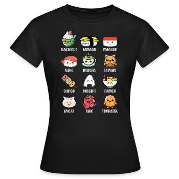 Sushi Essen Japan Nigiri Geschenk - Frauen T-Shirt - Schwarz - Vorne - AI Model Female 172 dark (172cm)