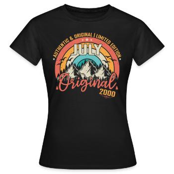 Juli 2000 Juli Jubiläum Juli 2000 Juli - Frauen T-Shirt - Schwarz - Vorne - AI Model Female 172 dark (172cm)