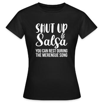 Salsa Dancing Cuba Dance Latino Dance Class Gift - Women's T-Shirt - black - Front - AI Model Female 172 dark (172cm)