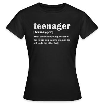 Adolescent - T-shirt Femme - noir - Devant - AI Model Female 172 dark (172cm)