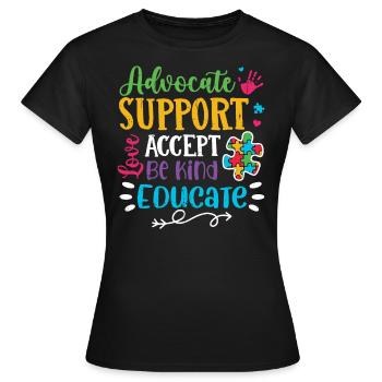 Autisme - T-shirt Femme - noir - Devant - AI Model Female 172 dark (172cm)