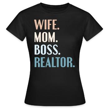 Agent immobilier Agent immobilier Cadeau d’agent immobilier - T-shirt Femme - noir - Devant - AI Model Female 172 dark (172cm)