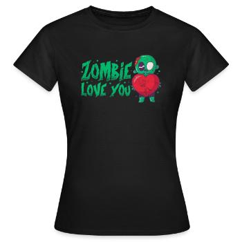 Zombie - Frauen T-Shirt - Schwarz - Vorne - AI Model Female 172 dark (172cm)