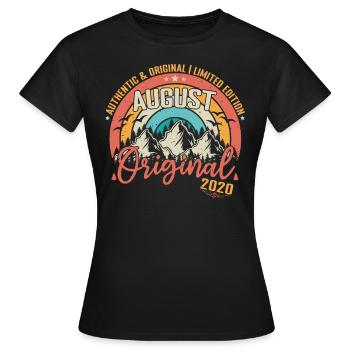 Août 2020 Août anniversaire 2020 Août - T-shirt Femme - noir - Devant - AI Model Female 172 dark (172cm)