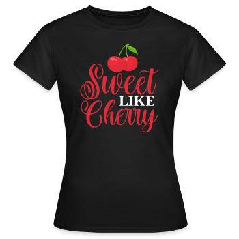 Cerisier Cerisier Fleur de cerisier Fruit Cadeau - T-shirt Femme - noir - Devant - AI Model Female 172 dark (172cm)