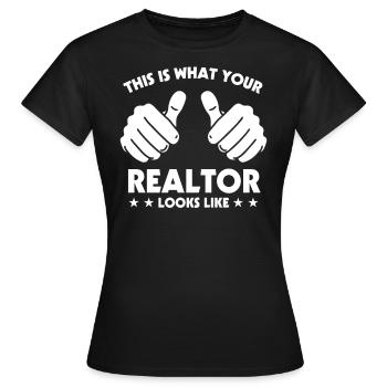Agent immobilier Agent immobilier Cadeau d’agent immobilier - T-shirt Femme - noir - Devant - AI Model Female 172 dark (172cm)