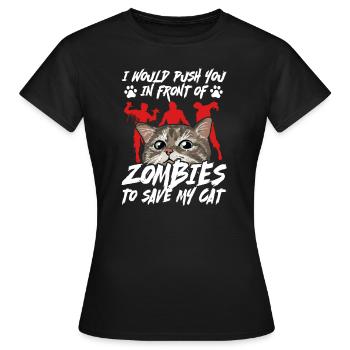 Zombie Zombie Chasseur de Zombie Apocalypse Cadeau - T-shirt Femme - noir - Devant - AI Model Female 172 dark (172cm)