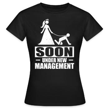 Enterrement de vie de garçon et de garçon - T-shirt Femme - noir - Devant - AI Model Female 172 dark (172cm)