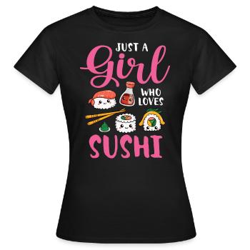 Sushi Essen Japan Nigiri Geschenk - Frauen T-Shirt - Schwarz - Vorne - AI Model Female 172 dark (172cm)
