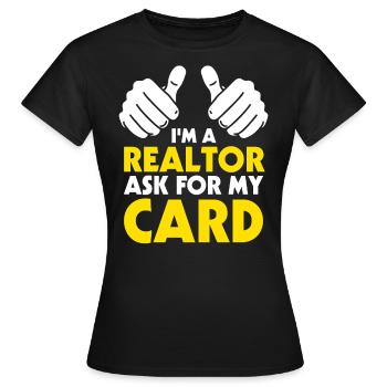 Real Estate Agent Real Estate Agent Gift - Women's T-Shirt - black - Front - AI Model Female 172 dark (172cm)