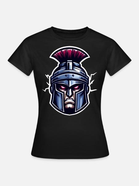 Römischer Soldatenkopf - Frauen T-Shirt - Schwarz