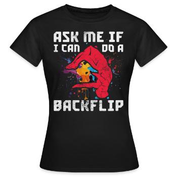 Backflip - Frauen T-Shirt - Schwarz - Vorne - AI Model Female 172 dark (172cm)